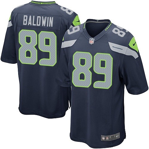 Men's Game Doug Baldwin Nike Jersey Navy Blue Home - #89 NFL Seattle Seahawks